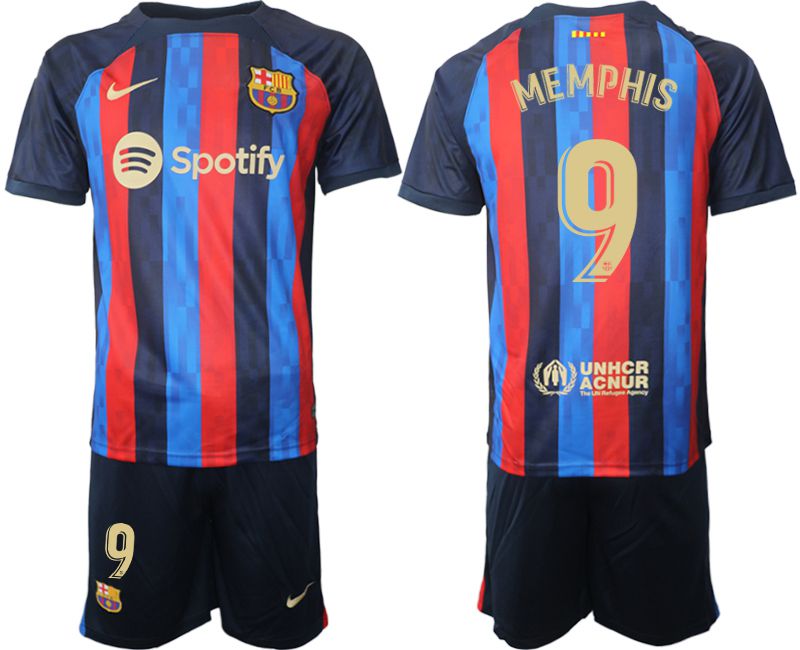 Men 2022-2023 Club Barcelona home blue 9 Soccer Jersey